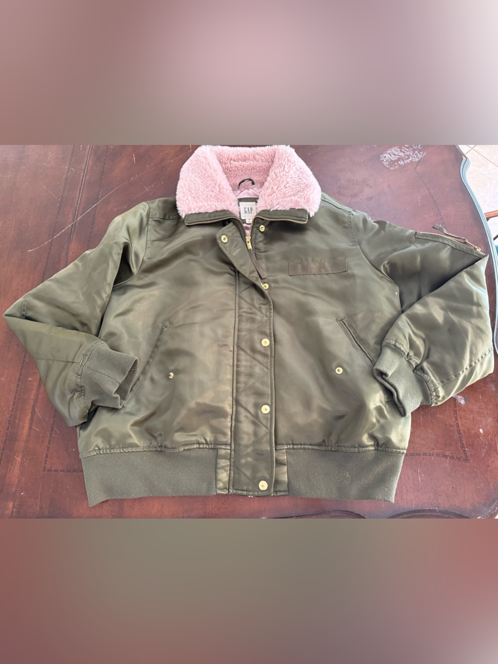Gap faux fur lined bomber jacket